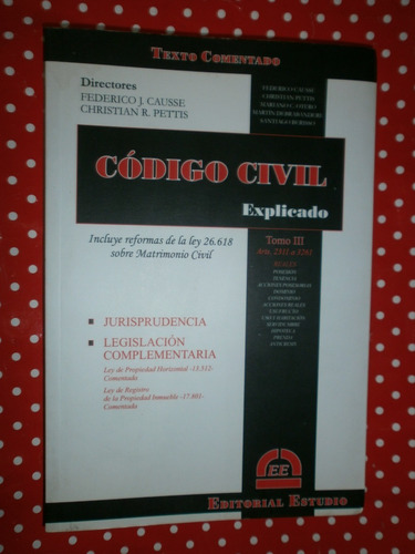 Código Civil Explicado Tomo 3 Ed. Estudio Causse - Pettis