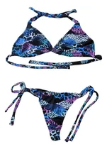 Comprar Bikini Triángulo + Colaless Regulable Estampado Lycra Mujer