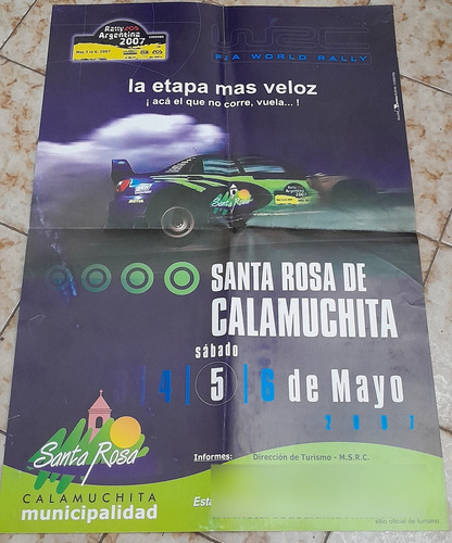 Lámina Póster Rally Córdoba 2007 Santa Rosa De Calamuchita (Usado)