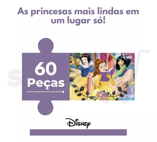 Puzzle 60 peças Princesas - Loja Grow