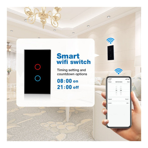 3pcs Wifi Smart Switch Voice Control Touch Light Switch