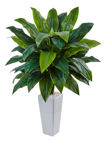 Planta Artificial Cordyline En Jardinera White Tower