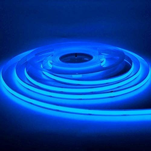Tira Neon Led Flexible Cob 5m 24v + Fuente Color Azul