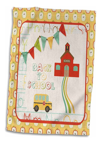 3d Rose Red Old   House  Bus And Flags Back To School T...