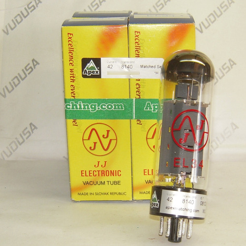 Válvula Electrónica, Vacuum Tube El34 /6ca7 Jj Match Pair