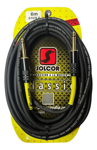 Cable Solcor Instrumento Musica Señal 6 M Plug A Plug 6103l6