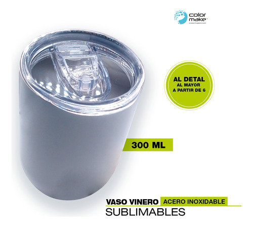 Vaso De Acero 300 Ml Tipo Vinero Para Sublimación Color Make