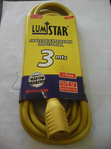 Extension Cable 3 Metros Industrial Lumistar 13 Amper Cx04 