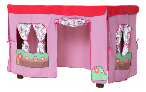 Cabana Casinha Infantil Sem Armação Toalha De Mesa 4 Lugares Cor Rosa-chiclete