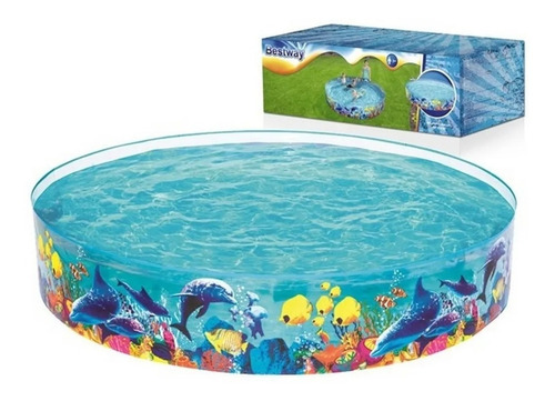 Pileta Pez Payaso Rígida Pvc 182 X 38 Cm 749 L Bestway Gtiac