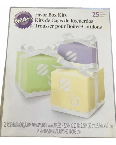 25 Cajas De Recuerdo Baby Shower Cotillón Souvenir Wilton