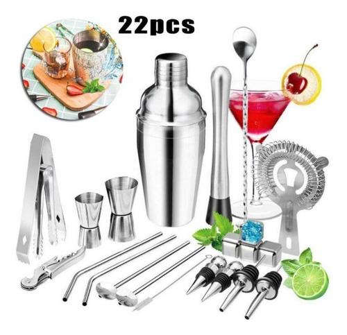 Kits De Cóctel De Acero Inoxidable De 22 Piezas Para Barman