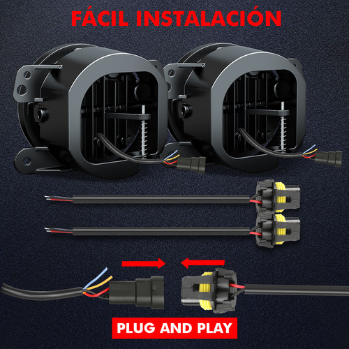 Qd1 Faros Antiniebla Led Redondos De 4 Pulgadas- Blanco