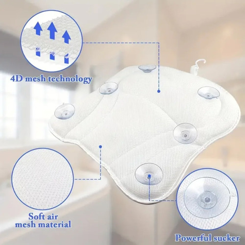 Almohada De Spa Antideslizante Con Ventosas