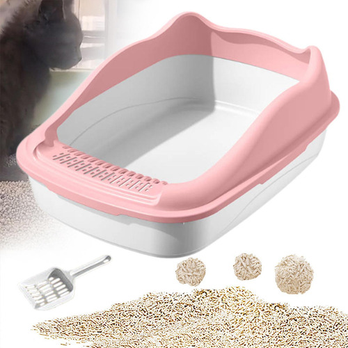Caja De Arena Para Gatos Con Lados Altos, Suministros Para