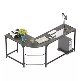 Reversible L-shaped Desk Corner Gaming Computer Desk O...