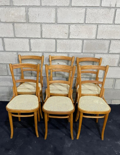 Antiguo Juego 6 Sillas Thonet Mod 94 C/ Sello S/ Originales