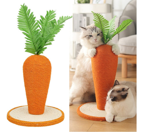 Rascador Para Gatos Diseño Forma De Zanahoria 40cm