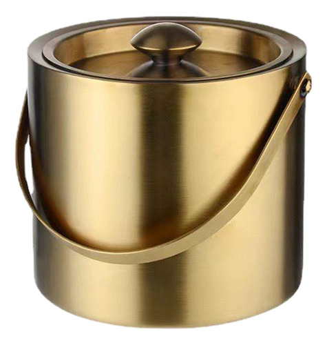 Cubo De Hielo Con Asa, Cubo Para Servir, Plato Dorado, 3.0l