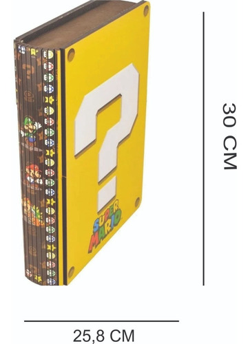 Imagem 8 de 8 de Baú Super Mário + Caixa Livro- Mdf -promoção - Oferta Geek