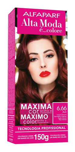 Kit Tintura Alfaparf  Alta moda é colore Pigmentos micronizados concentrados tono 6.66 rubio oscuro rojo intenso para cabello