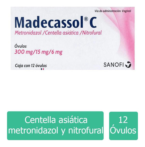 Madecassol C 300 Mg/ 15 Mg/ 6 Mg Caja Con 12 Óvulos