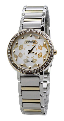 Reloj Seiko Mujer Solar Swarovski Acero 20% Off + Regalo