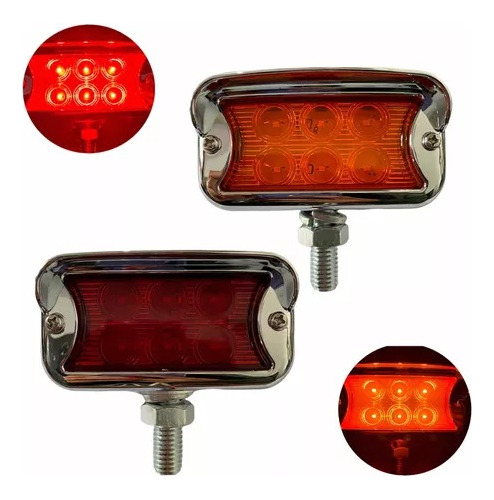 Plafón Lateral Direccional 12 Leds Ámbar Rojo Precio Por Par