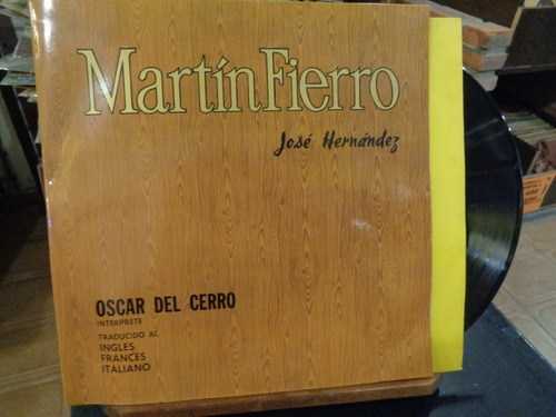 Martin Fierro Del Cerro Ingles Frances Italiano Vinilo Ver 