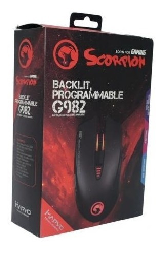 Mouse Marvo Linea Scorpion G982 Negro/ Rojo