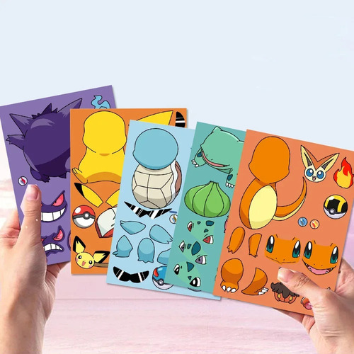 8/16 Hojas De Pegatinas De Rompecabezas De Pikachu Para Hace