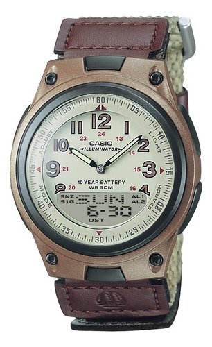 Relógio Casio Mens Aw80v-5bv Hora Mundial Databank Com Bat