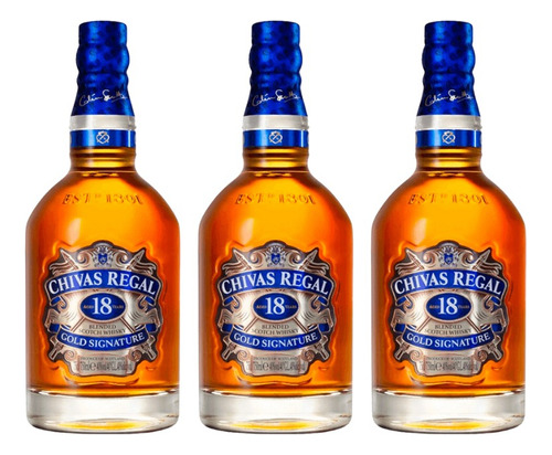 Pack De 3 Whisky 18 Chivas Regal 750ml