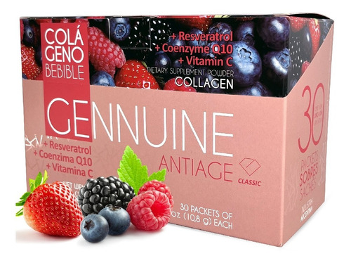 Suplemento en polvo Gennuine  Antiage Classic - Colágeno Hidrolizado Bebible Antiage Classic x 30 sobres colágeno