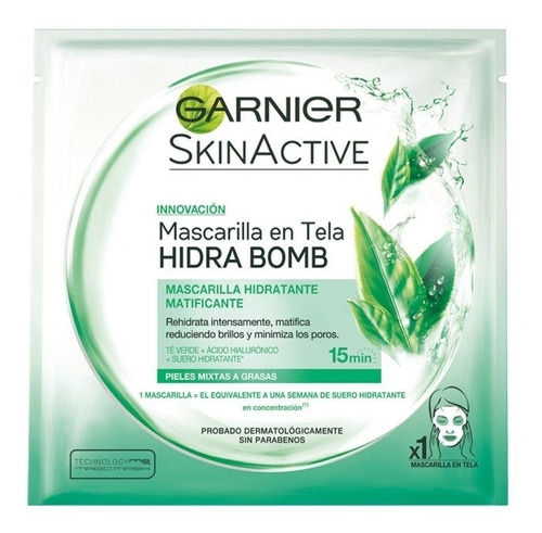 Garnier Mascarilla En Tela Facial Hidra Bomb Matificante