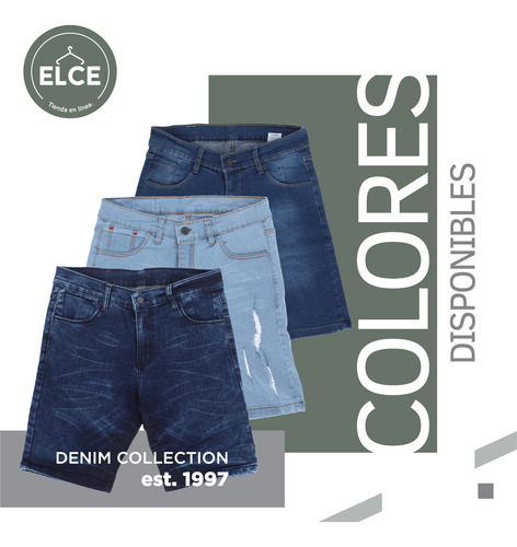 Paquete De 3 Bermudas Para Hombre De Mezclilla Slim Moda