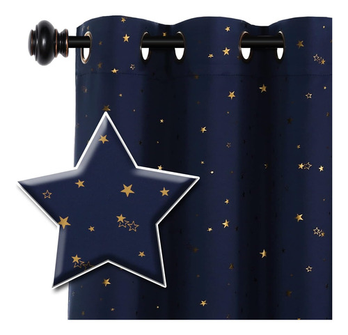 Cortinas Opacas Con Diseño De Estrellas Para Habitación De N