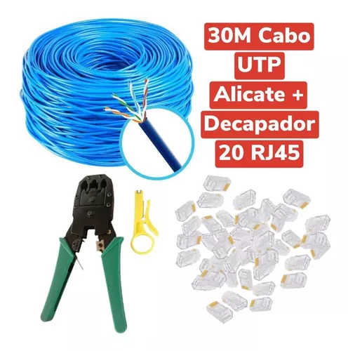 ALICATE DE CRIMPAR RJ45 210C + 20 CONECTORES RJ45