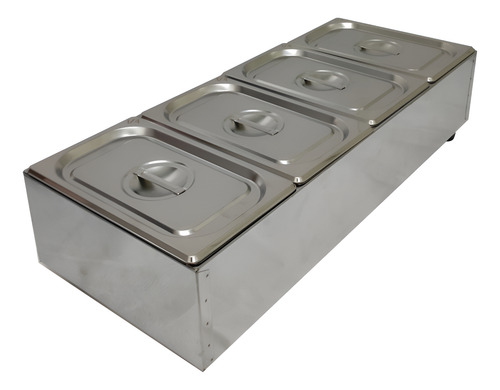 Condimentadora Pizzarola Bancada Inox 4 Cubas Com Gelo X