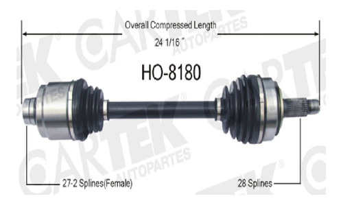 Flecha Homocinetica Completa Der Honda Accord 2003-2007