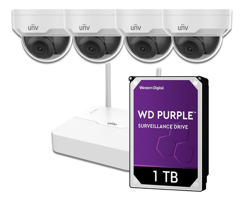 Kit Wifi Videovigilancia Ip 4 Cámaras Domo + Nvr + Hdd 1tb