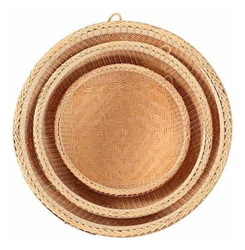 Bamboo Fruit Basket For Kitchen, Bread Baskets For Serv