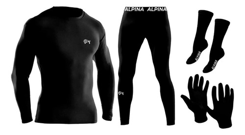 Kit Super Térmico Alpina Frizado + Guantes + Medias P Piel C