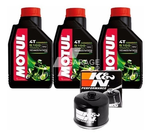 Óleo+filtro K&n Bmw F800 R 2010-2016 Motul 5100 15w50+kn160