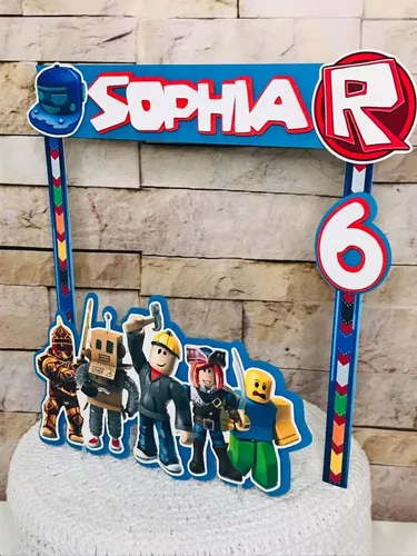 Topo De Bolo Personalizado Camadas Aniversário Roblox