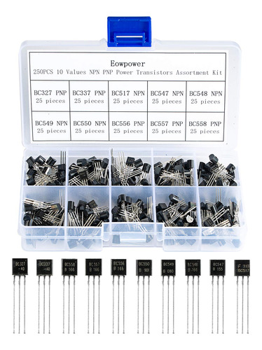 Eowpower 250pcs 10 Valores Npn Pnp Kit Surtido De Transistor