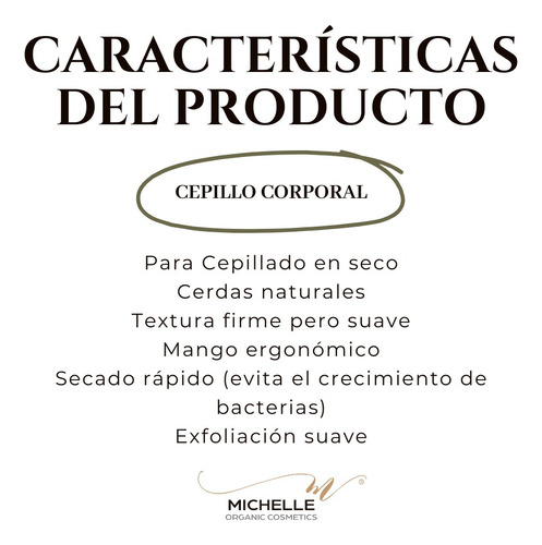 Cepillo Curvo Brazos Y Piernas F/blanda By Michelle Organic