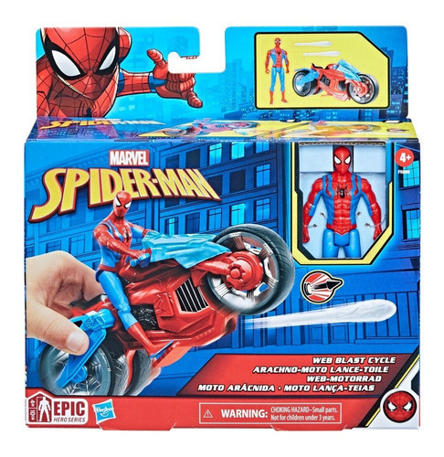 Moto Arácnida Con Figura Spiderman Marvel Spiderman