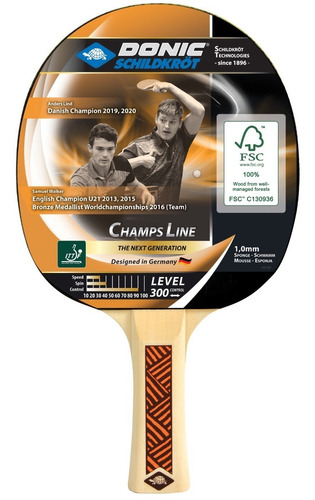 Paleta Ping Pong Donic Champs Line 300 Tenis Mesa