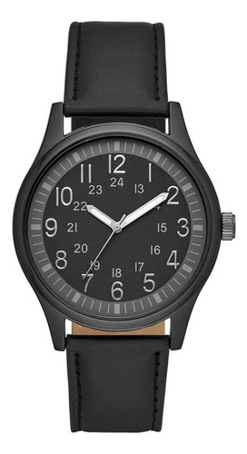 Reloj De Hombre Extensible Tipo Correa En Piel Color Negro (Reacondicionado)